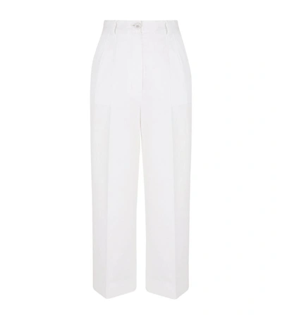 Shop Dolce & Gabbana Cotton-rich Cropped Trousers In Multi