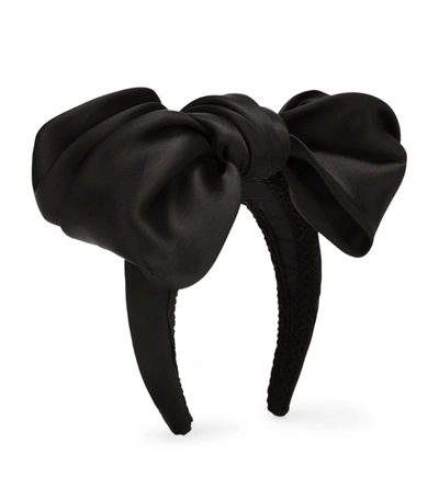 Shop Dolce & Gabbana Silk Bow Headband In Multi