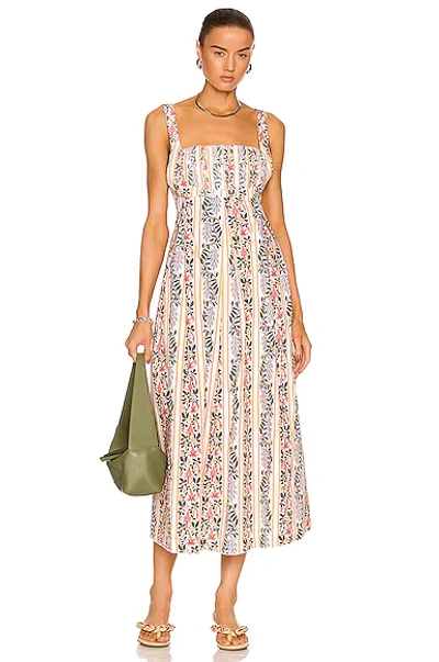 Shop Agua By Agua Bendita Hortensia Midi Dress In Lluvia Floral