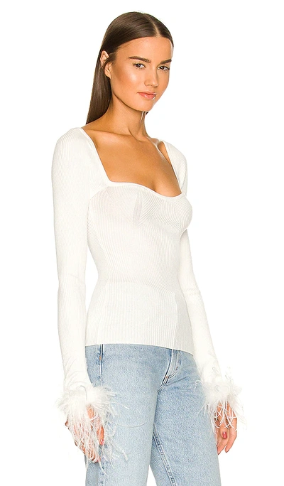 Shop Lovers & Friends Kinsley Feather Trim Top In Ivory