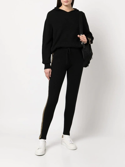 Shop Madison.maison Laminated-stripe Cashmere Trousers In Black