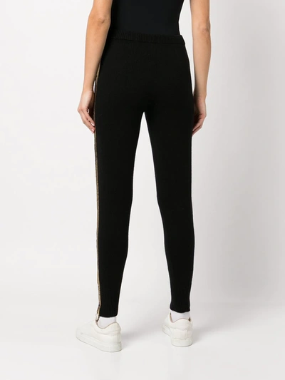 Shop Madison.maison Laminated-stripe Cashmere Trousers In Black