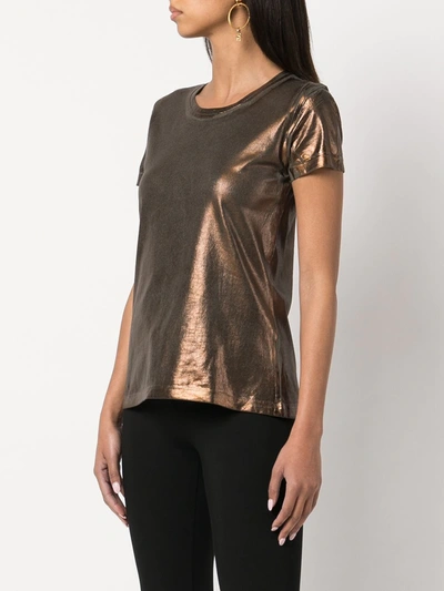 Shop Madison.maison Lamina Metallic T-shirt In Gold