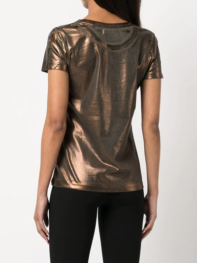 Shop Madison.maison Lamina Metallic T-shirt In Gold