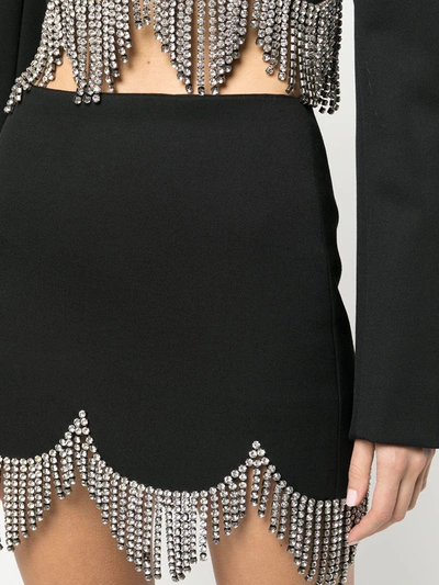 Shop Area Crystal-embellished Scallop-edge Skirt In Black