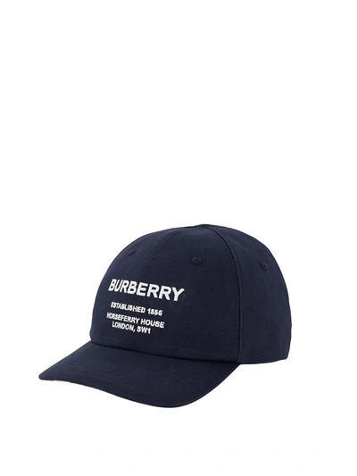Shop Burberry Kids Cap In Blue