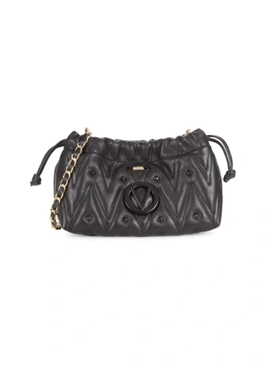 Shop Valentino By Mario Valentino Women's Cara Quilted Leather Bucket Crossbody Bag In Black