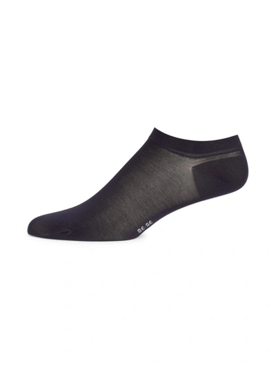 Shop Falke Fine Softness Sneaker Socks In Dark Navy