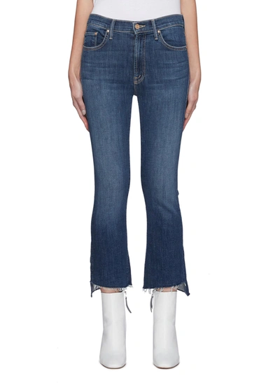 Shop Mother The Insider' Washed Frayed Step Hem Cropped Boot Jeans In Blue