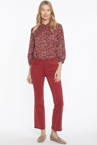 Shop Nydj Fiona Slim Flared Ankle Jeans In Red