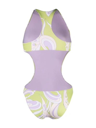 Pucci Farfalle-print Swimsuit In Green