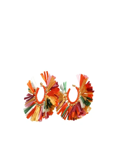 Shop La Doublej Raffia Earrings In Multicolor