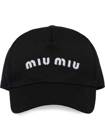 Shop Miu Miu Black Cotton Hat
