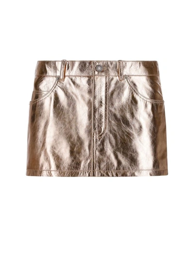 Shop Saint Laurent Pink Other Materials Skirt In Brown