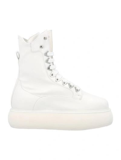 Shop Attico Selene" Flatform Boots" In White