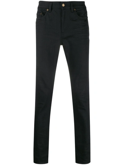Shop Saint Laurent Black Mid-rise Skinny Jeans