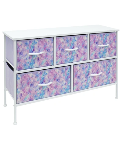 Shop Sorbus 5 Drawer Storage Cube Dresser In Tie-dye Purple
