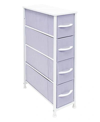 Shop Sorbus Narrow 4 Drawers Dresser In Purple