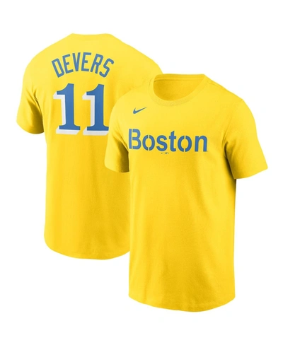 Shop Nike Men's Rafael Devers Gold-tone Boston Red Sox City Connect Name Number T-shirt