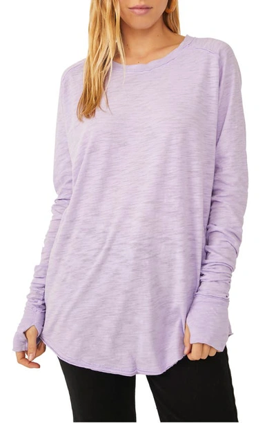 Shop Free People We The Free Arden Extra Long Cotton Top In Grape Jelly
