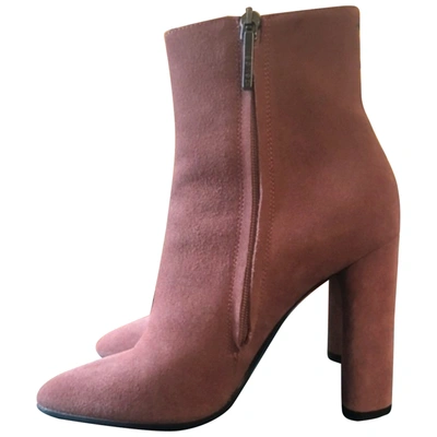 Pre-owned Aeyde Ankle Boots In Pink