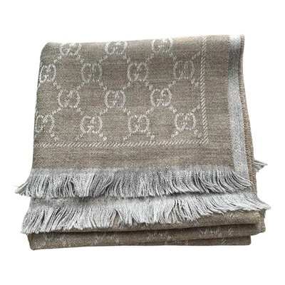 Pre-owned Gucci Wool Scarf In Camel