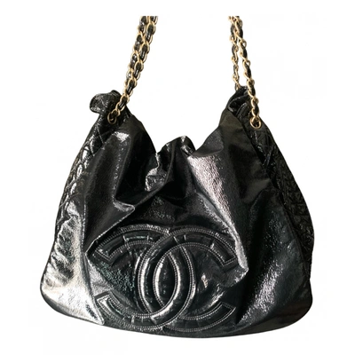 CHANEL, Bags, Chanel Logo Gently Used Embossed Patent Leather Bag Measure  98x87x28 9 4 Drop