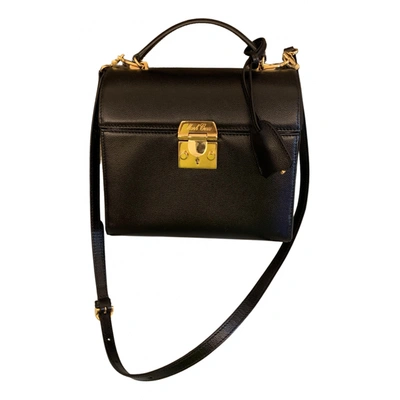 Pre-owned Mark Cross Leather Handbag In Black