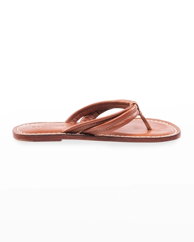 Shop Bernardo Miami Leather Slide Sandals In Luggage