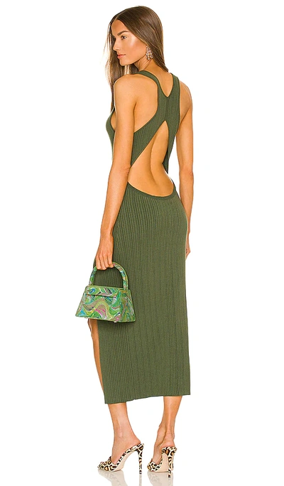 Shop Michael Costello Variegated Rib Bodycon Dress In Army