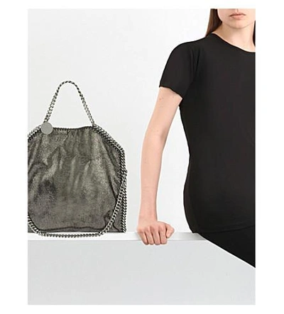 Shop Stella Mccartney Falabella Faux-leather Shoulder Bag In Ruthenium