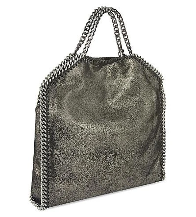 Shop Stella Mccartney Falabella Faux-leather Shoulder Bag In Ruthenium