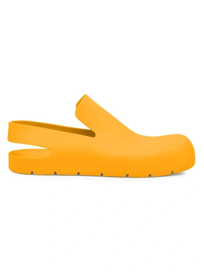Shop Bottega Veneta Men's Rubber Platform Slingback Sandals In Tangerine