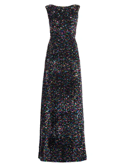 Shop Dolce & Gabbana Women's Sleeveless Sequin-embellished Gown In Neutral