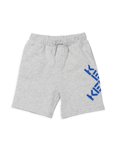 Shop Kenzo Little Boy's & Boy's Logo Jogger Shorts In Light Grey
