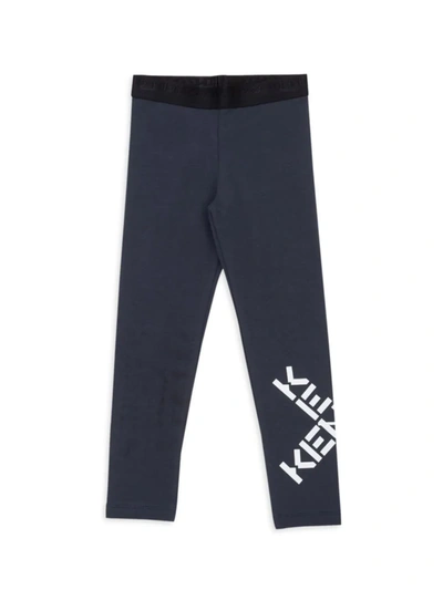 Shop Kenzo Little Girl's & Girl's X Logo Leggings In Charcoal Grey