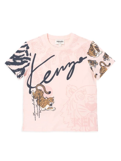 Shop Kenzo Little Girl's & Girl's Multi-print Logo T-shirt In Pink