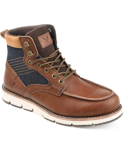 Shop Territory Men's Mack 2.0 Cap Moc Toe Ankle Boots In Brown
