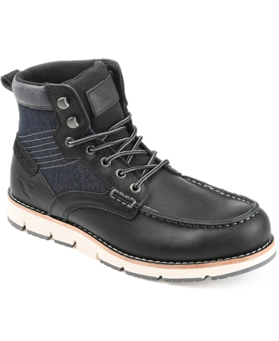 Shop Territory Men's Mack 2.0 Cap Moc Toe Ankle Boots In Black