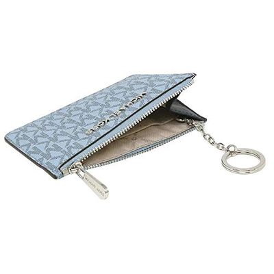 Michael Kors Jet Set Travel Small Top Zip Coin Pouch ID Holder Pale Blue