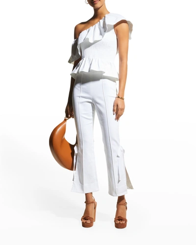 Cinq À Sept Tous Les Jours Lou Split Side Jeans In White | ModeSens