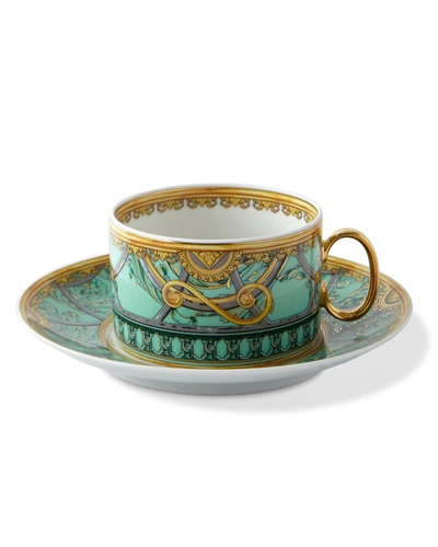 Shop Versace La Scala Del Palazzo Cup And Saucer In Pattern