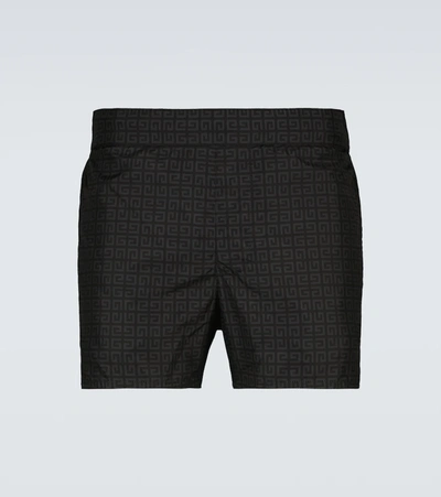 Shop Givenchy 4g Swim Shorts In Black