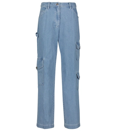 Shop Staud Easton High-rise Wide-leg Jeans In Light Wash
