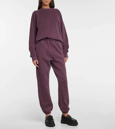 Shop Les Tien Crewneck Cotton Sweatshirt In Rasperry