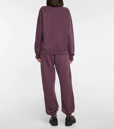 Shop Les Tien Crewneck Cotton Sweatshirt In Rasperry