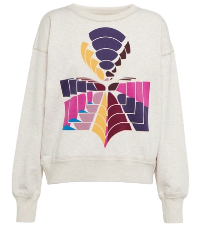 Shop Isabel Marant Étoile Mobyli Printed Cotton-blend Sweatshirt In Ecru