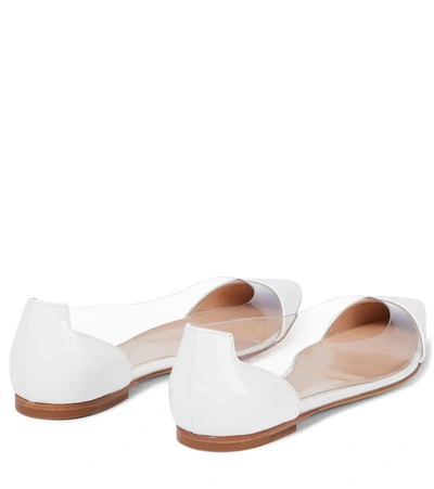 Shop Gianvito Rossi Plexi Leather And Pvc Ballet Flats In White+trasp