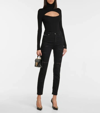 Shop Dolce & Gabbana High-rise Skinny Jeans In Variante Abbinata