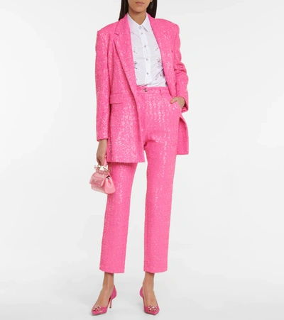 Dolce & Gabbana Woman Pumps Fuchsia Size 5.5 Viscose, Cotton, Silk, Polyamide In Pink